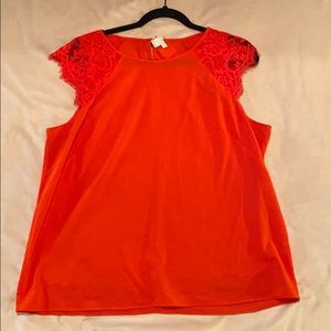 J crew red orange top